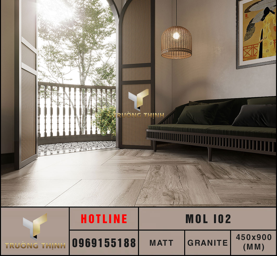 Gạch gạch ốp lát 450x900 Eurotile Mộc Lan MOL I02