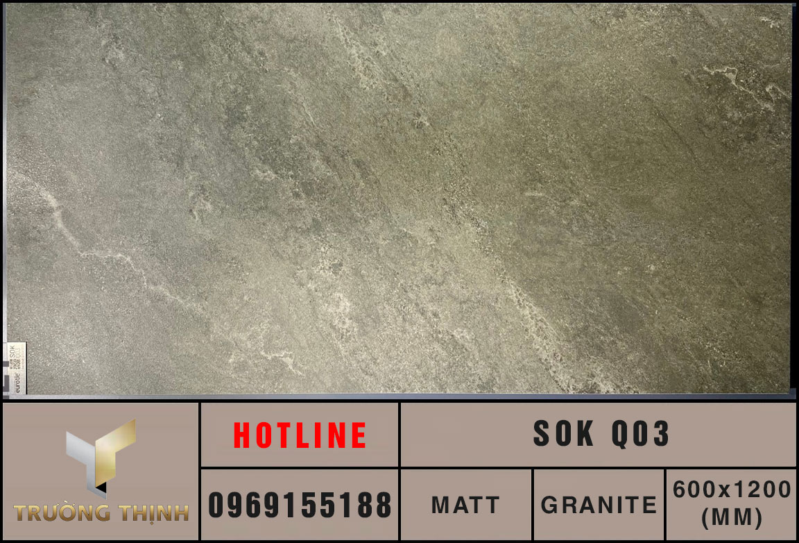 Gạch ốp lát granite 600x1200 Eurotile Sơn Khuê SOK Q03 màu xám