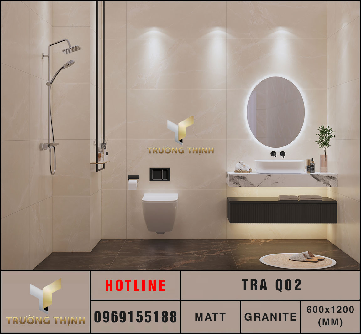 Ảnh mẫu gạch ốp lát 600x1200 Eurotile Tràng An TRA Q02