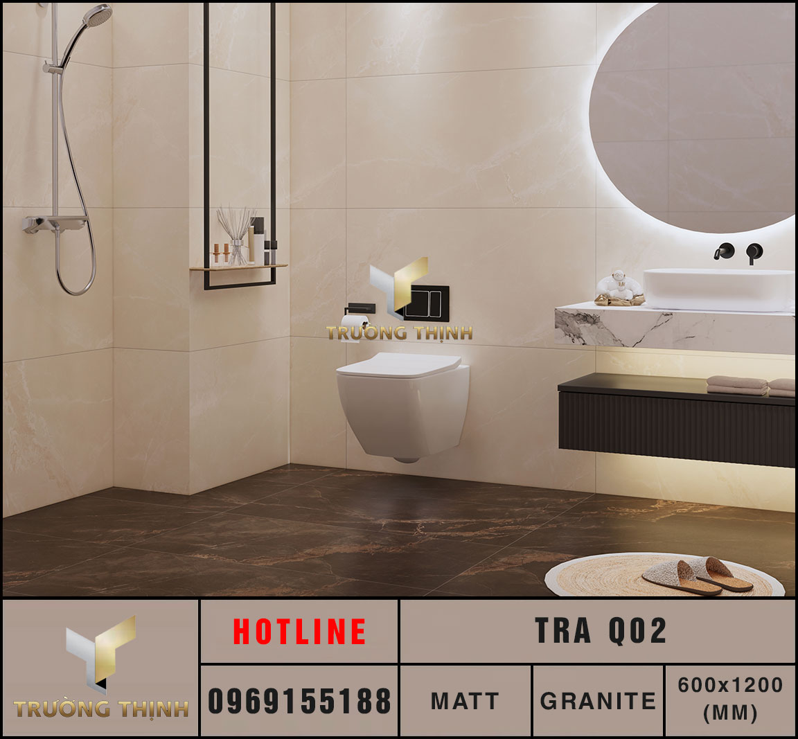 Ảnh mẫu gạch ốp lát 600x1200 Eurotile Tràng An TRA Q02