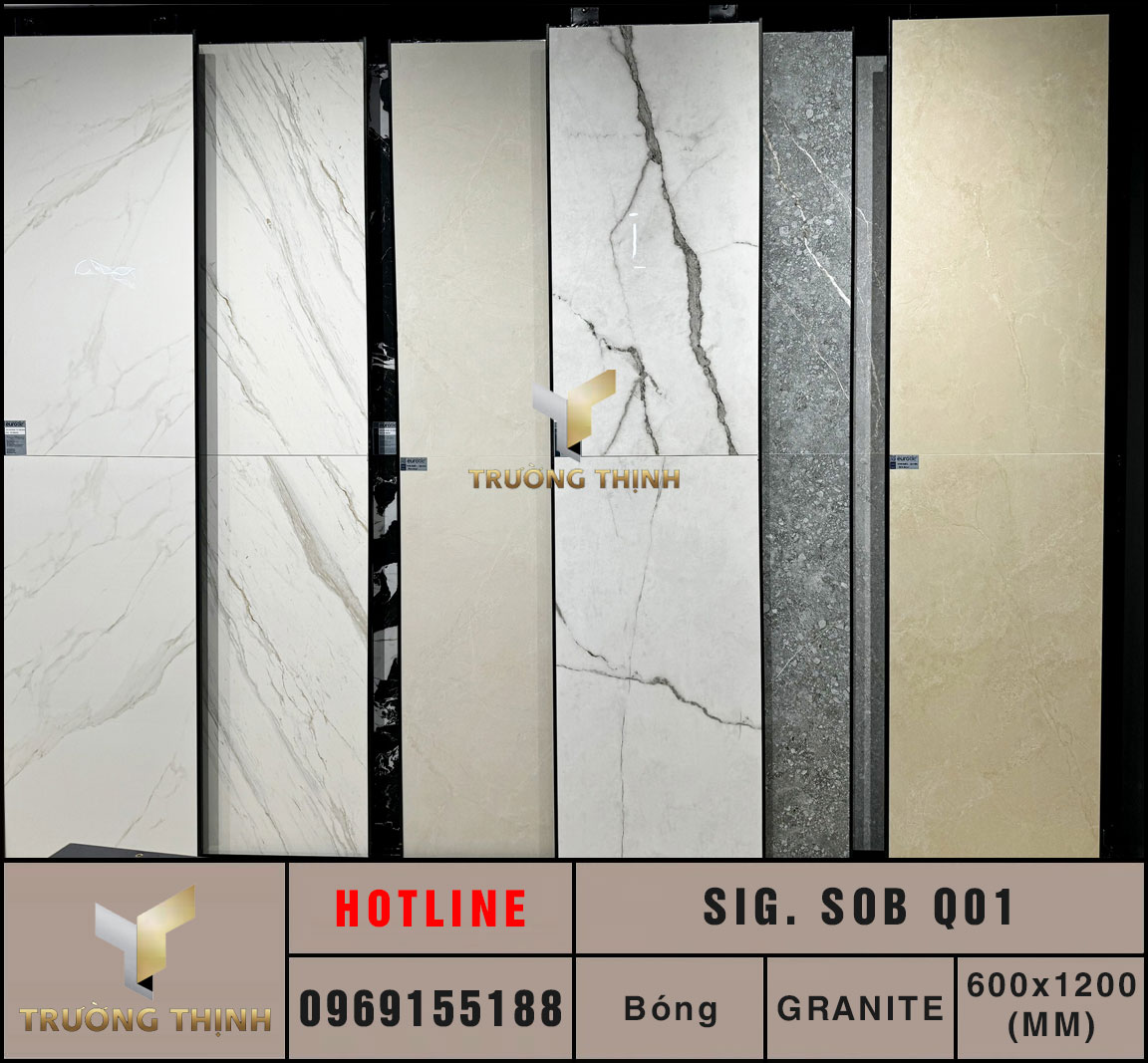 Gạch ốp lát granite xương trắng Eurotile Sông Băng SIG.SOB Q01 vân đá