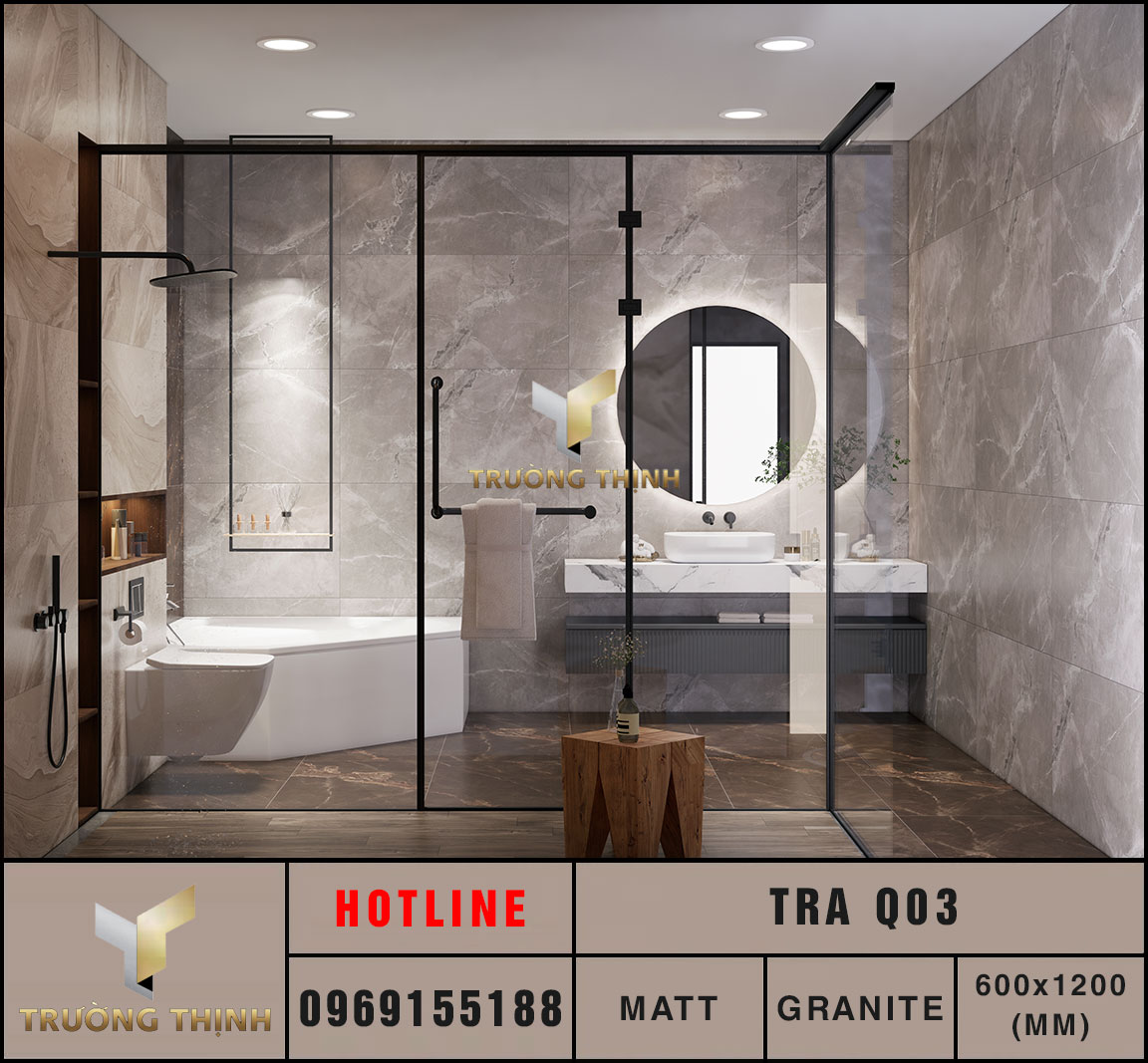 Ảnh mẫu gạch ốp lát 600x1200 Eurotile Tràng An TRA Q03