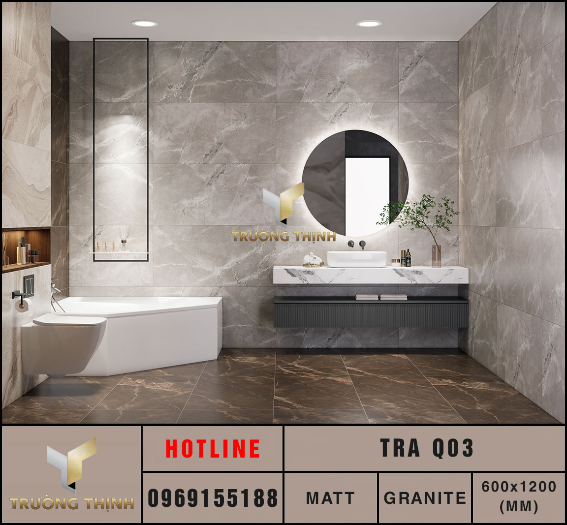 Ảnh mẫu gạch ốp lát 600x1200 Eurotile Tràng An TRA Q03