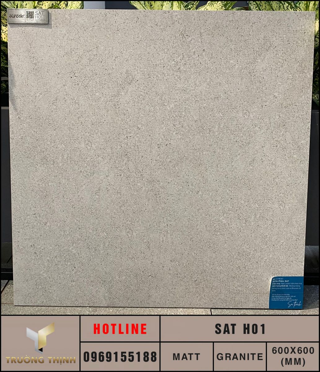 Gạch granite 600x600 Eurotile SAT H01 vân xi măng