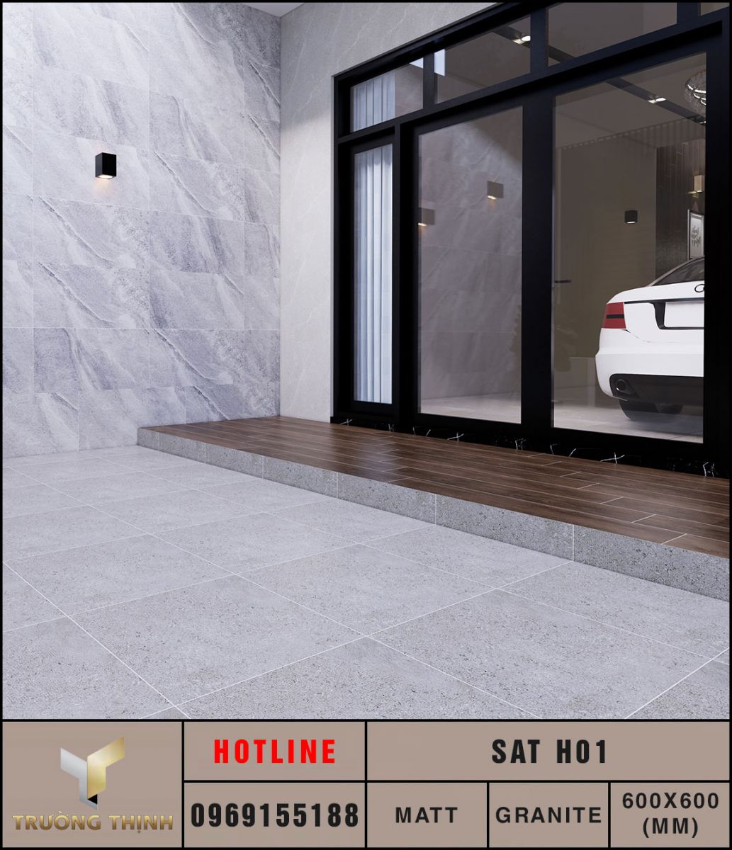 Ảnh phối cảnh 3D gạch lát nền 600x600 Eurotile SAT H01