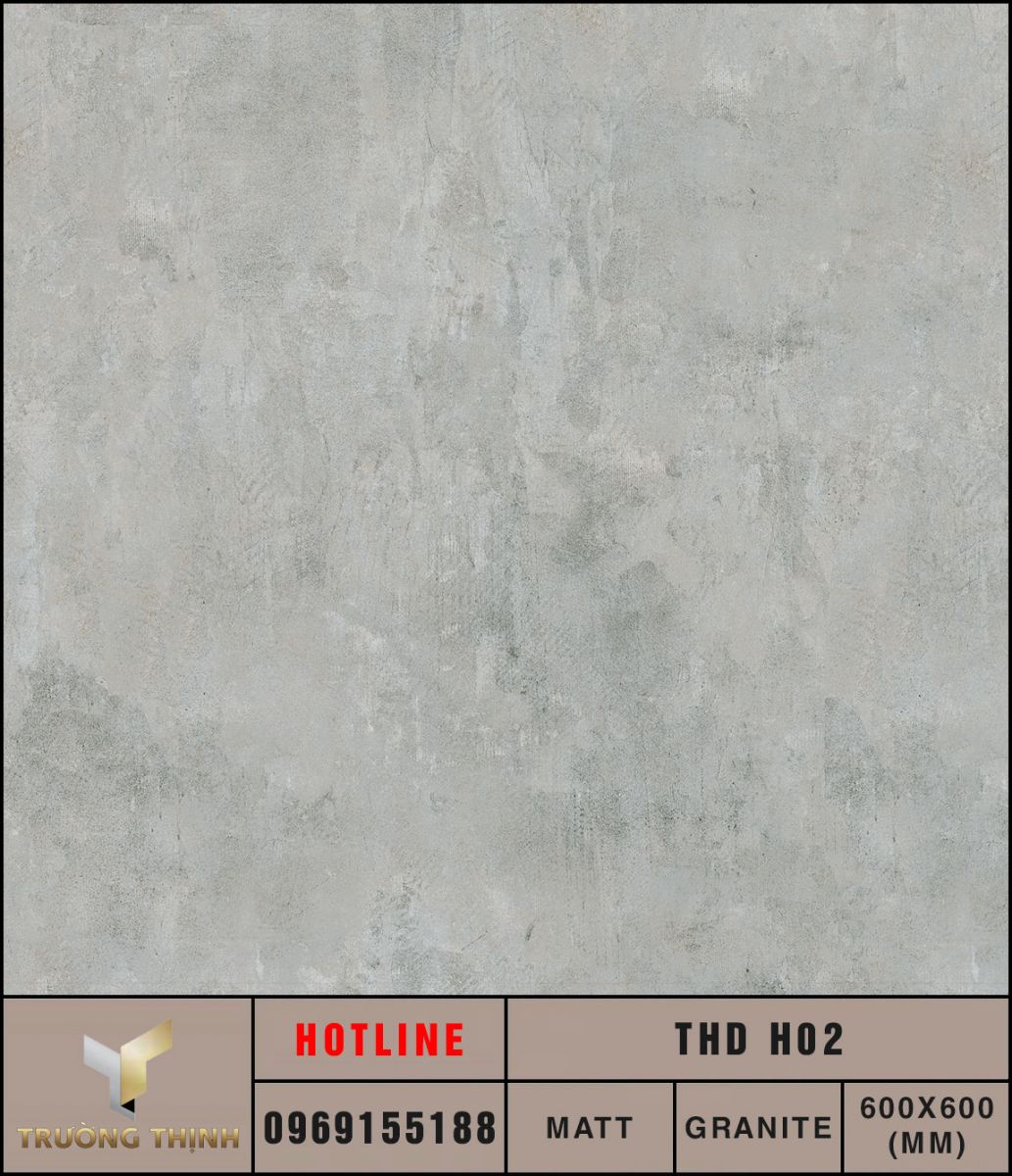 Gạch granite 600x600 Eurotile Thiên Di THD H02 vân xi măng
