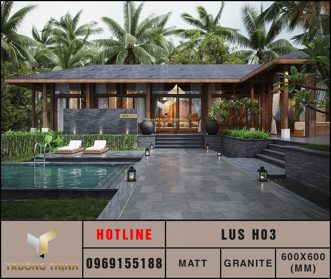 Ảnh phối cảnh 3D gạch lát nền 600x600 Eurotile Lưu Sa LUS H03
