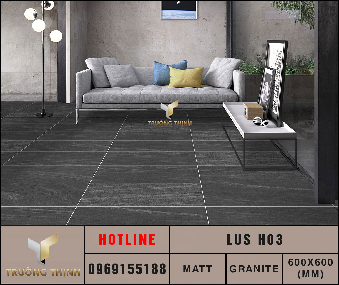 Ảnh phối cảnh 3D gạch lát nền 600x600 Eurotile Lưu Sa LUS H03