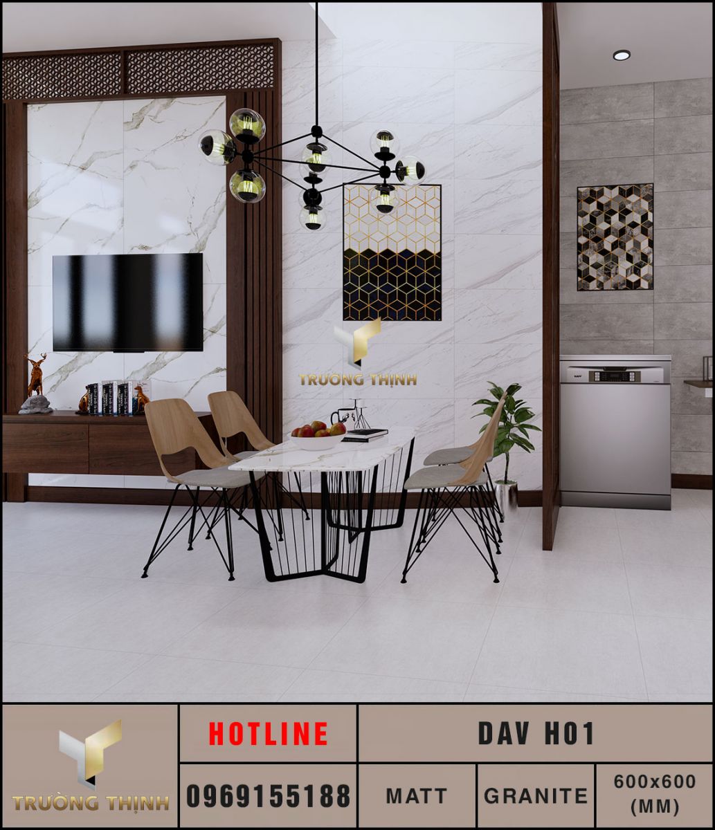 Ảnh mẫu gạch lát nền 600x600 Eurotile Đan Vi DAV H01