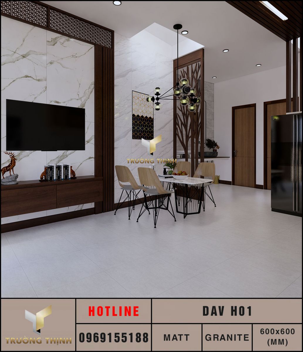 Ảnh mẫu 3D gạch lát nền 600x600 Eurotile Đan Vi DAV H01