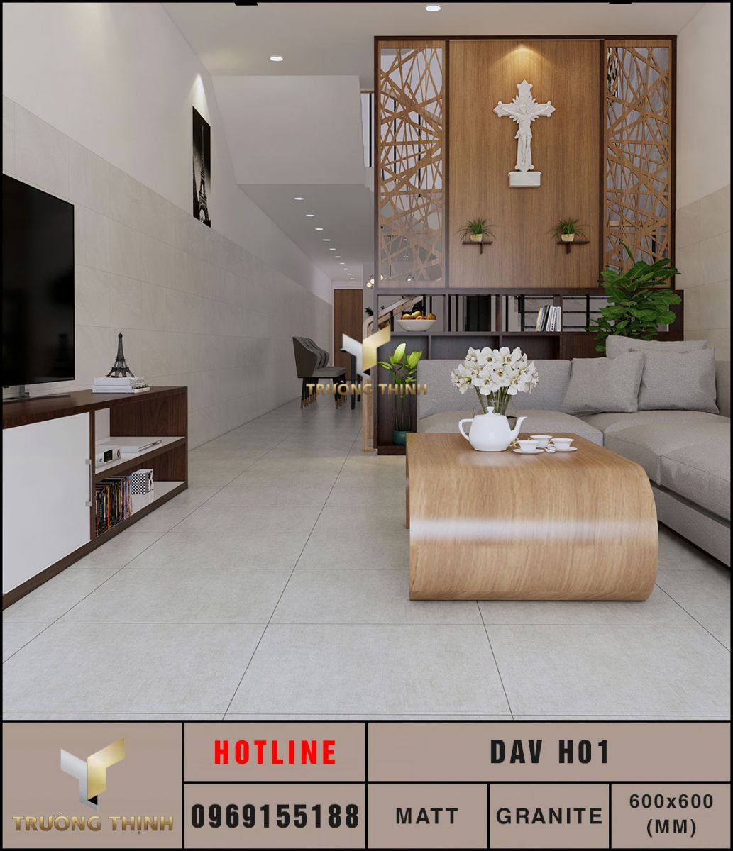 Ảnh mẫu 3D gạch lát nền 600x600 Eurotile Đan Vi DAV H01