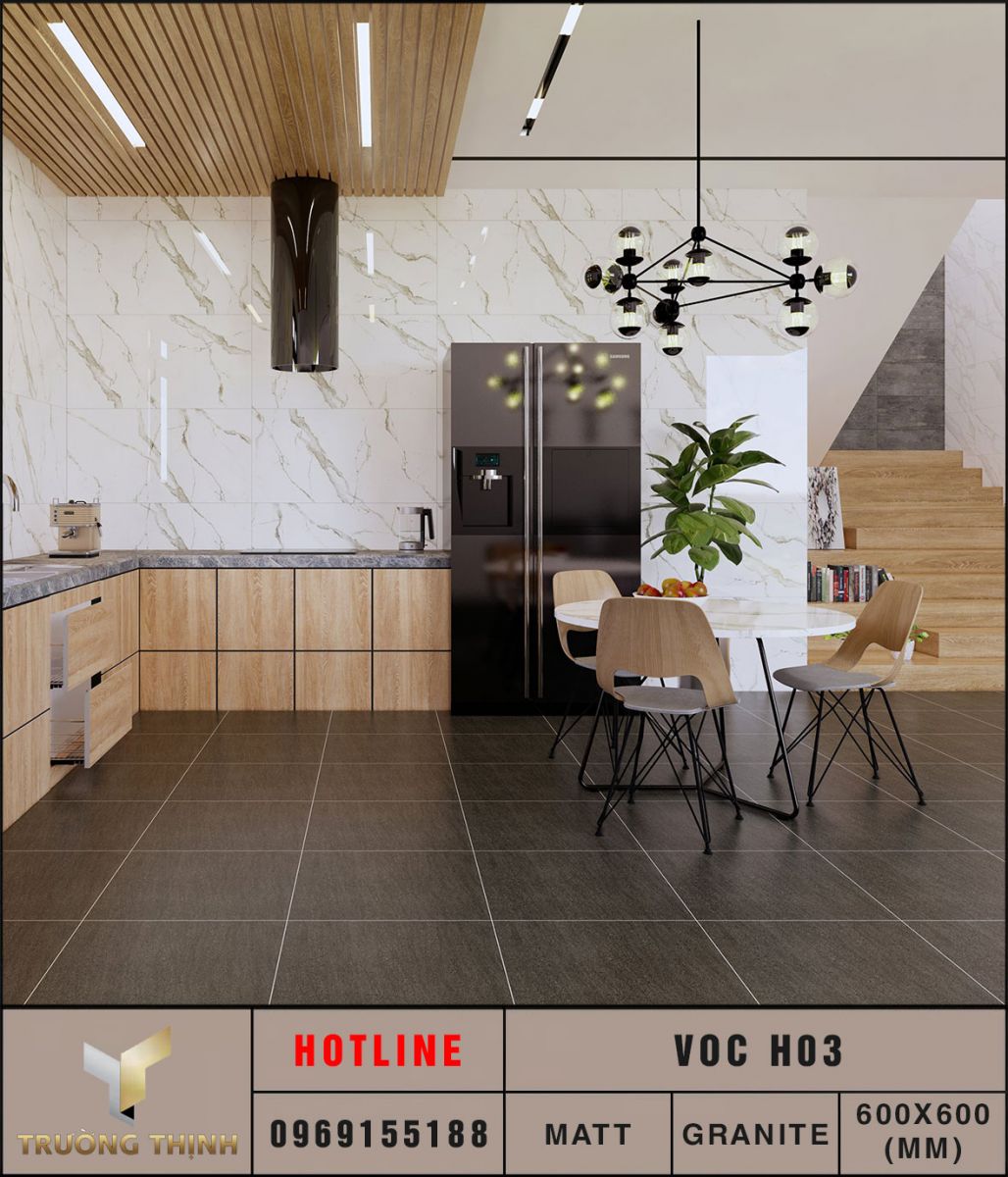 Ảnh mẫu 3D gạch lát nền 600x600 Eurotile VOC H03