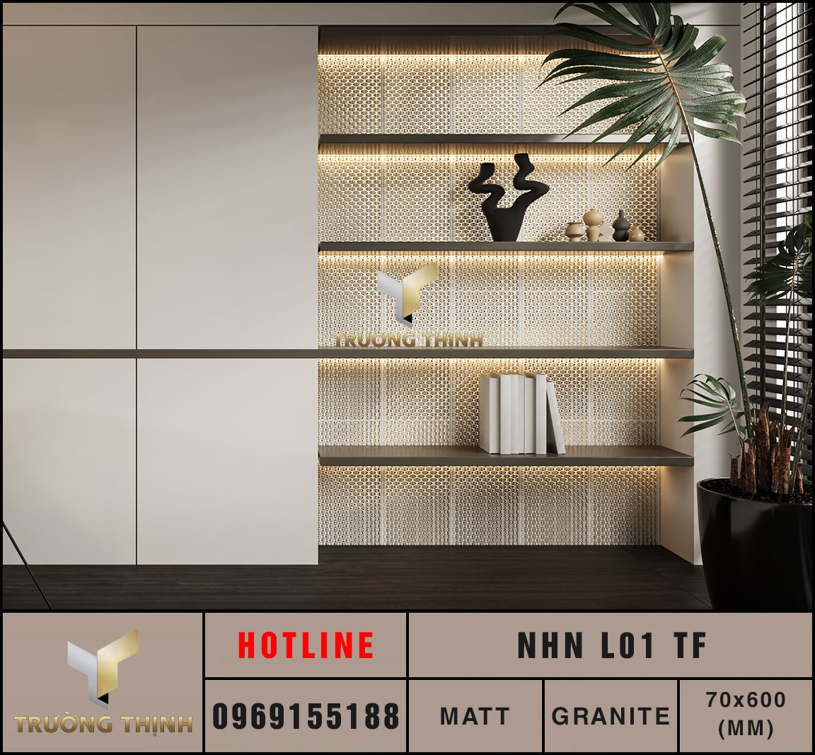 Ảnh mẫu gạch trang trí 70x600 Eurotile Nhật Nguyệt NHN L01 TF