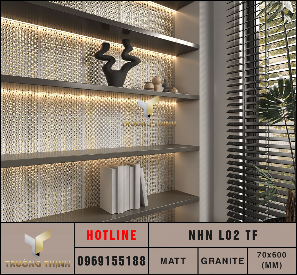 Ảnh mẫu gạch trang trí 70x600 Eurotile Nhật Nguyệt NHN L02 TF