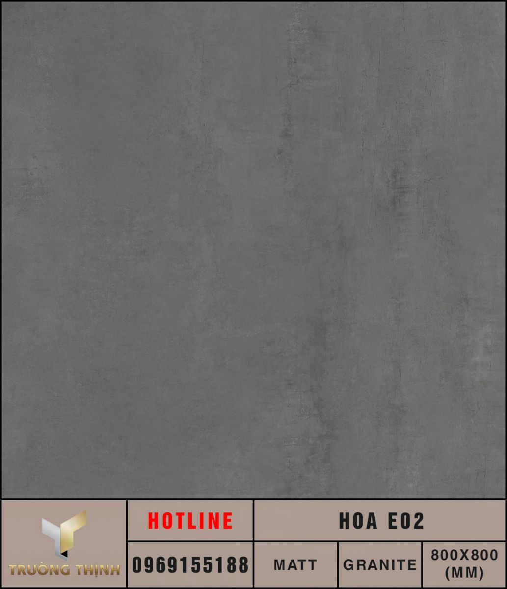 Gạch granite vân xi măng Eurotile Hội An HOA E02 màu xám