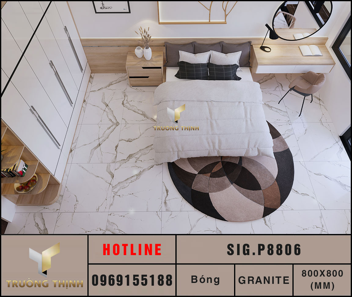 Ảnh mẫu gạch lát nền 800x800 Eurotile Chiêu Phong SIG.P8806