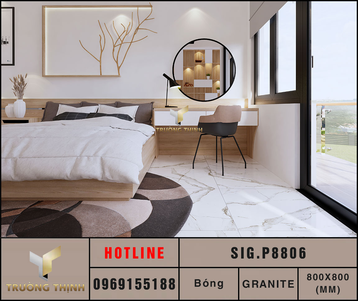 Ảnh mẫu gạch lát nền 800x800 Eurotile Chiêu Phong SIG.P8806