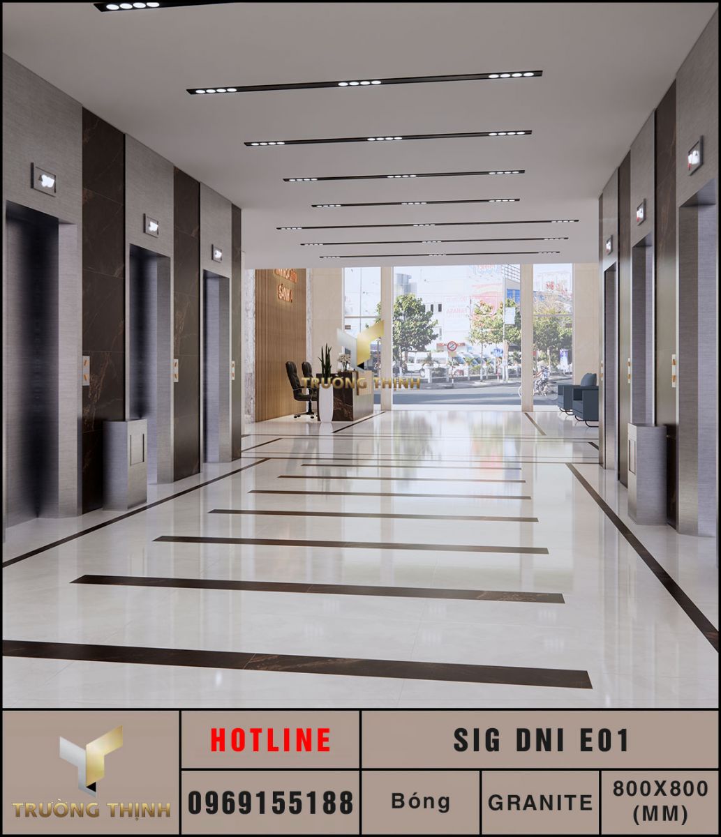 Gạch lát nền granite 800x800 Eurotile Denim SIG DNI E01 vân vải