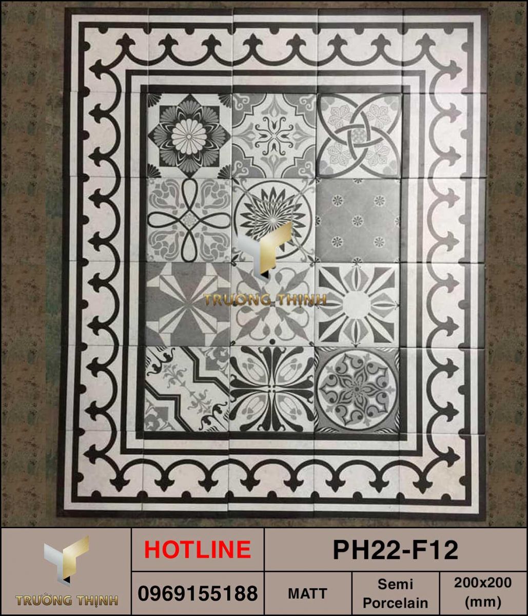 Gạch bông 12 mua hoa Viglacera Platinum PH22-F12 cao cấp
