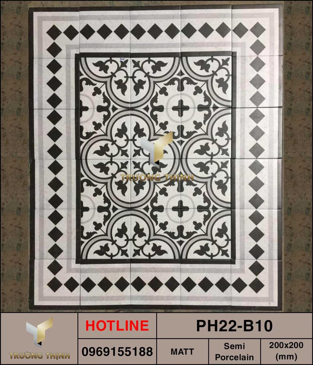 Ảnh thực tế gạch ốp lát 200x200 Viglacera Platinum PH22-B10