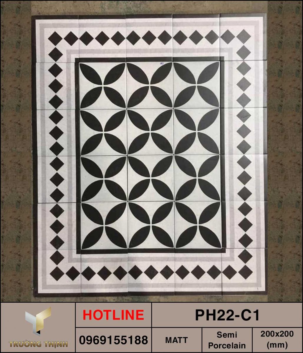 Ảnh thực tế gạch ốp lát 200x200 Viglacera Platinum PH22-C1