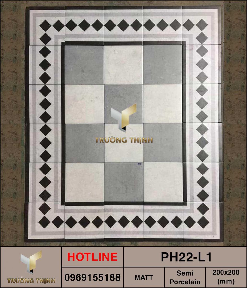 Gạch bông 200x200 Viglacera Platinum PH22-L1 cao cấp