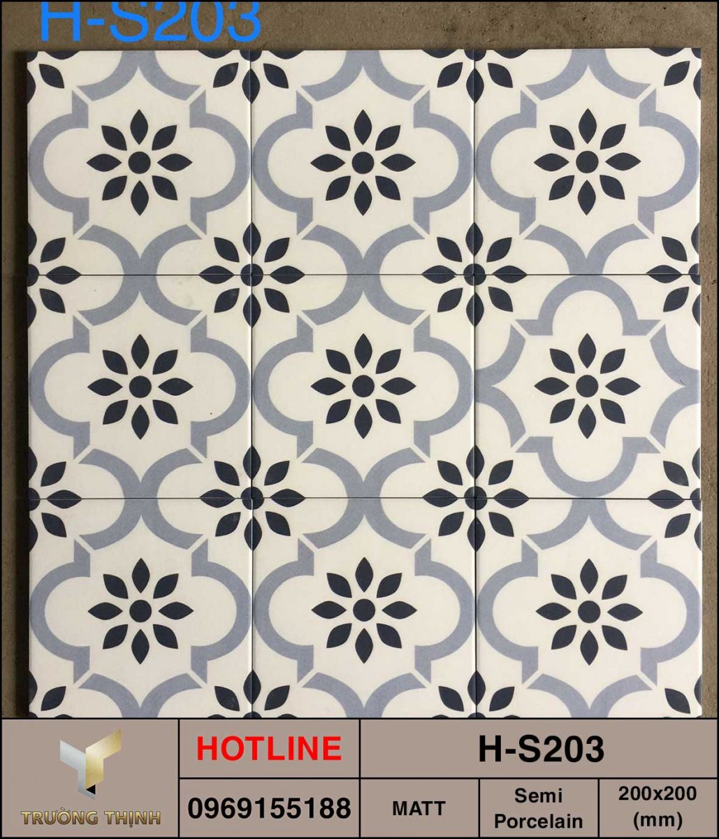 Gạch bông men 200x200 Viglacera H-S203 giá tốt
