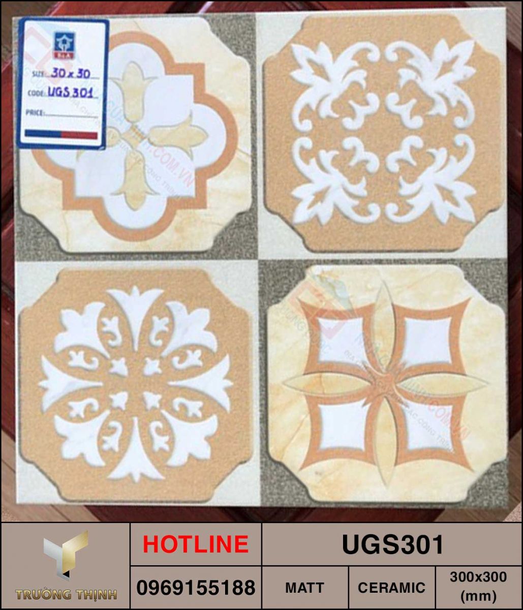 Gạch lát chống trơn 300x300 Viglacera UGS301 men sugar