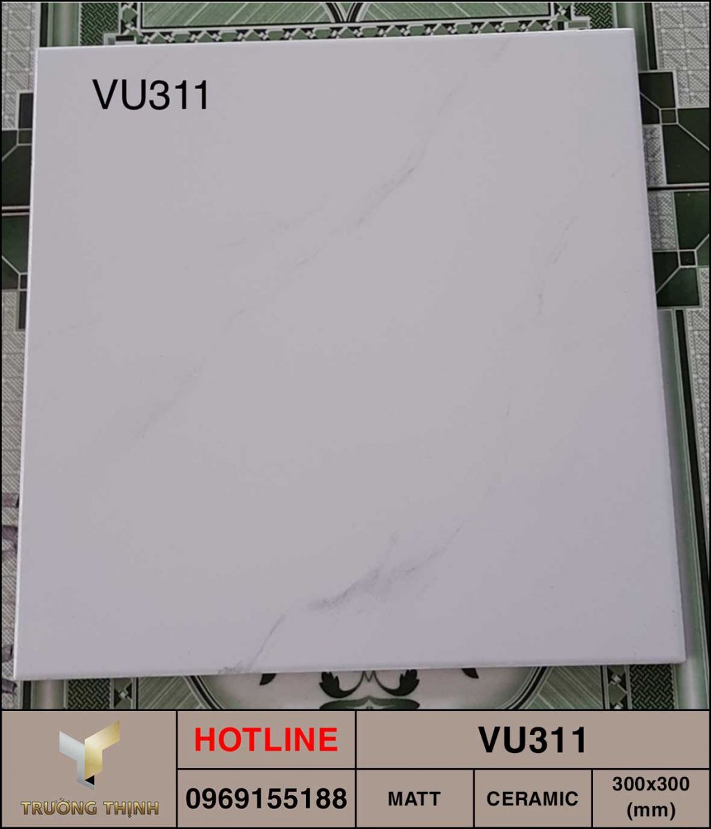 Gạch lát chống trơn 300x300 Viglacera VU311 màu trắng