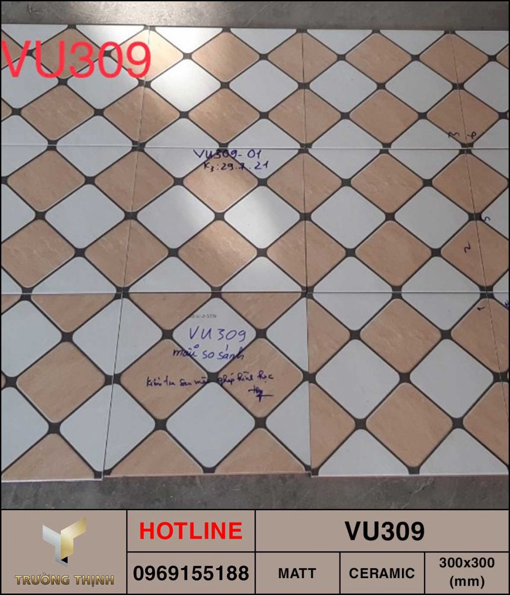 Ảnh thực tế gạch lát nền 300x300 Viglacera VU309