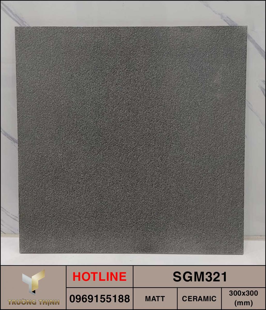 Gạch men 300x300 chống trơn Viglacera SGM321 xám đậm