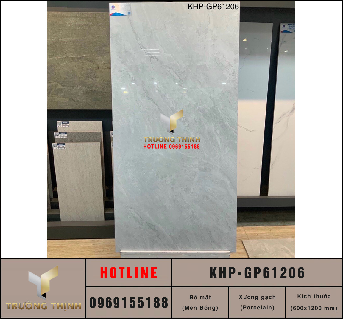 Gạch lát nền men bóng 600x1200 Viglacera KHP-GP61206 vân đá