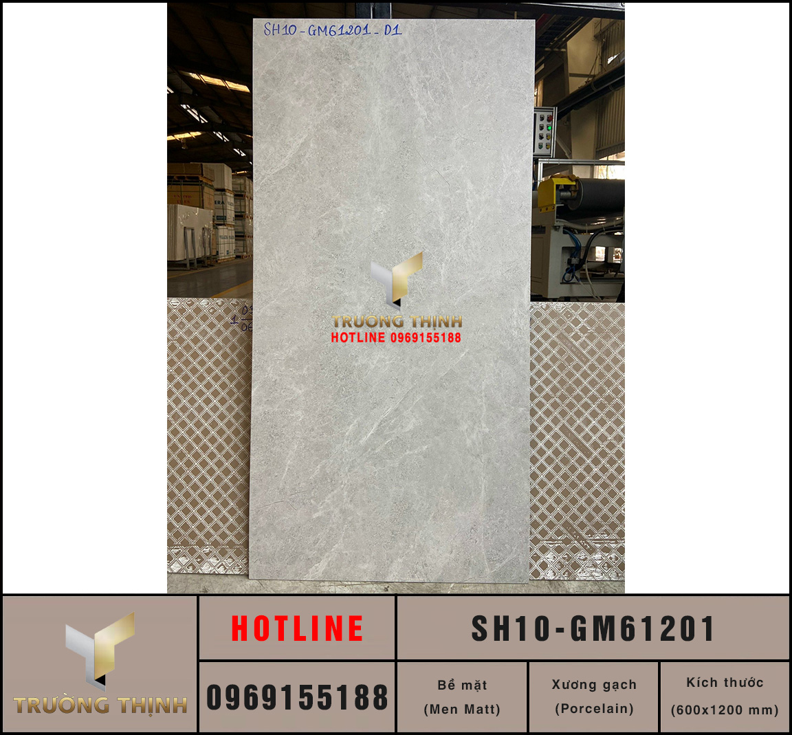 Gạch ốp lát 600x1200 Viglacera Sông Hồng SH10-GM61201