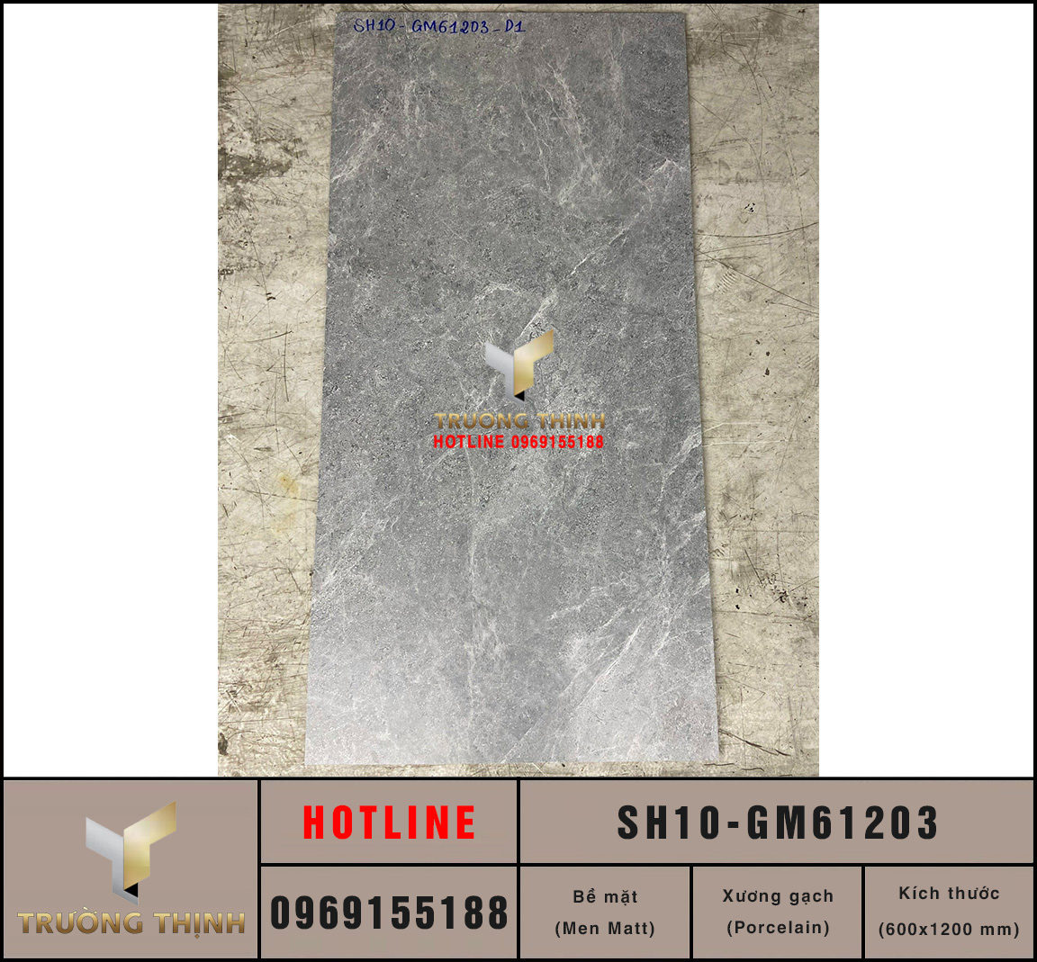 Gạch ốp lát 600x1200 Viglacera Sông Hồng SH10-GM61203