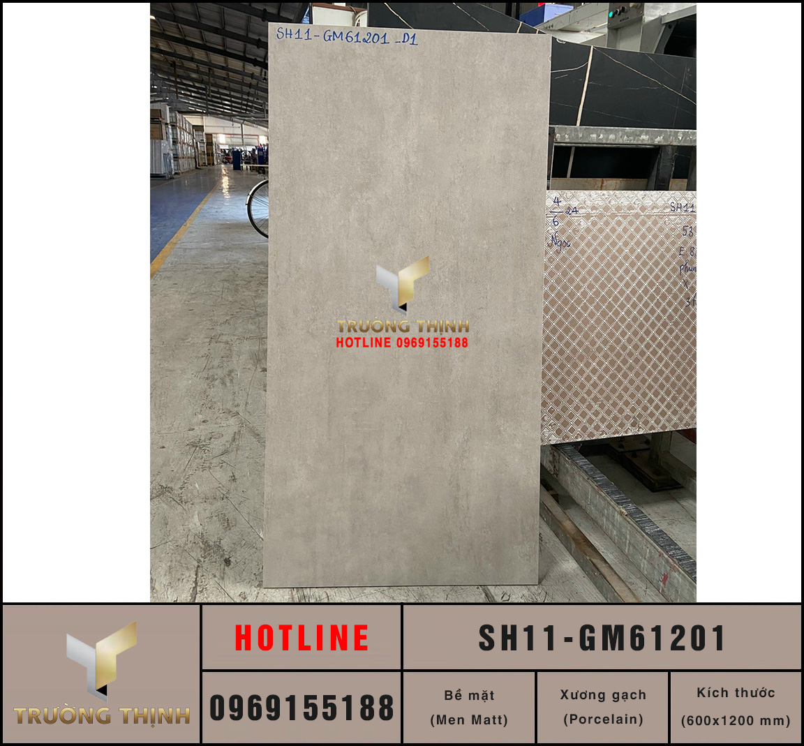 Gạch ốp lát 600x1200 Viglacera Sông Hồng SH11-GM61201