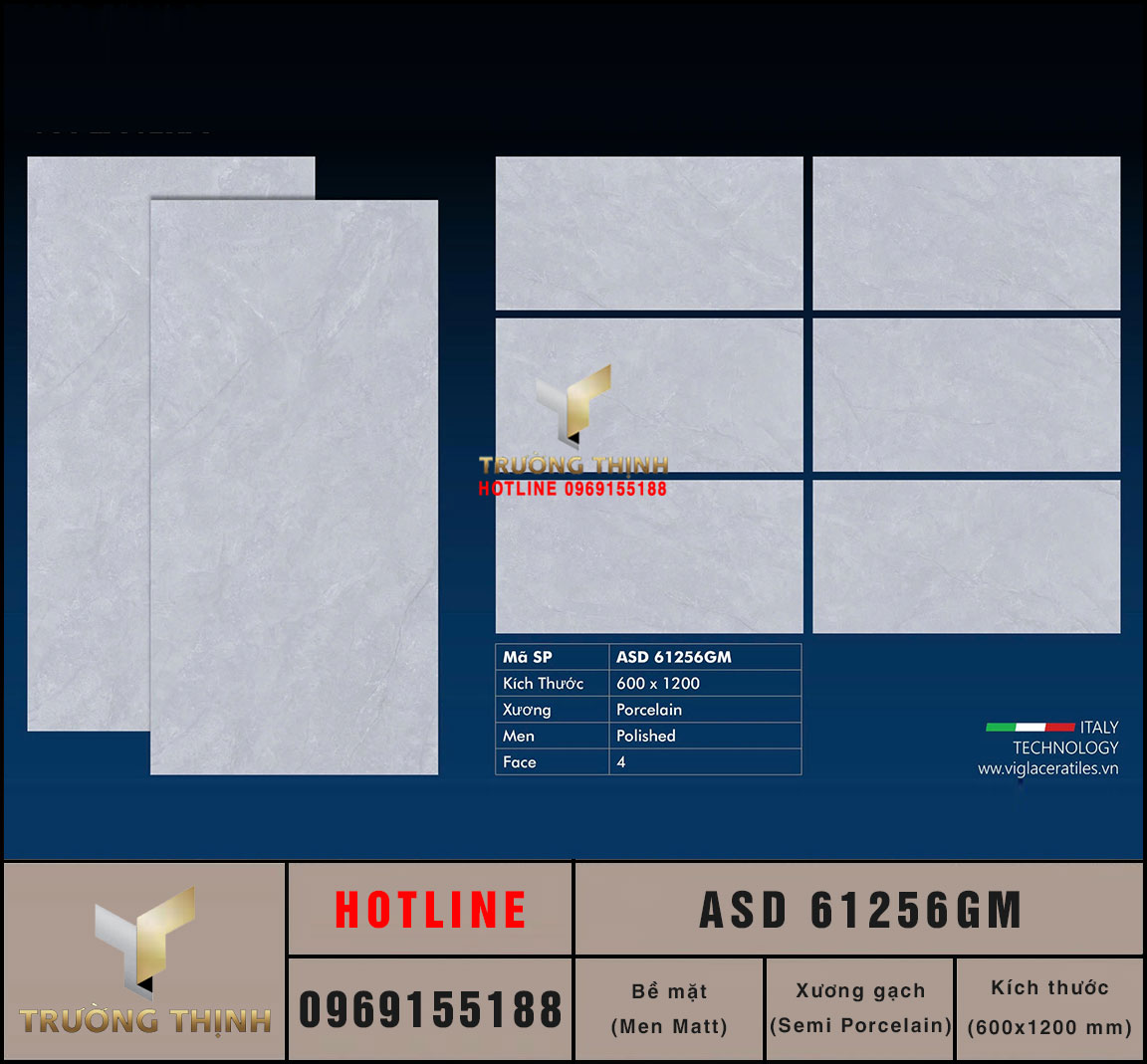 Gạch ốp lát chống trơn 600x1200 Viglacera Ánh Sao Đêm ASD 61256GM – Sự giao thoa giữa nghệ thuật và công nghệ