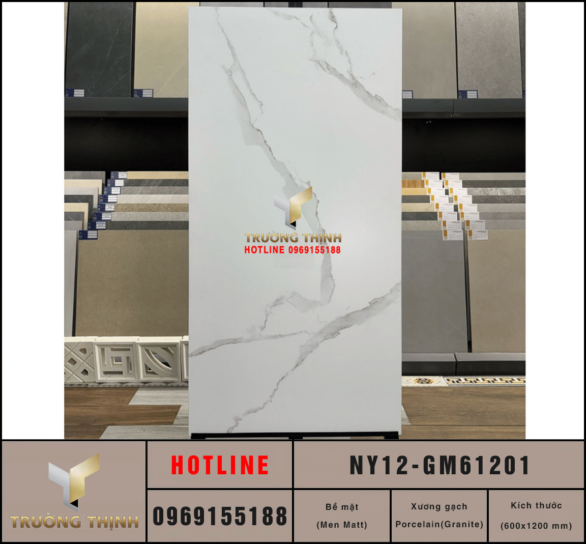 Gạch Viglacera NY12-GM61201 600x1200 Trắng Vân Đá Chống Trơn Giá Tốt