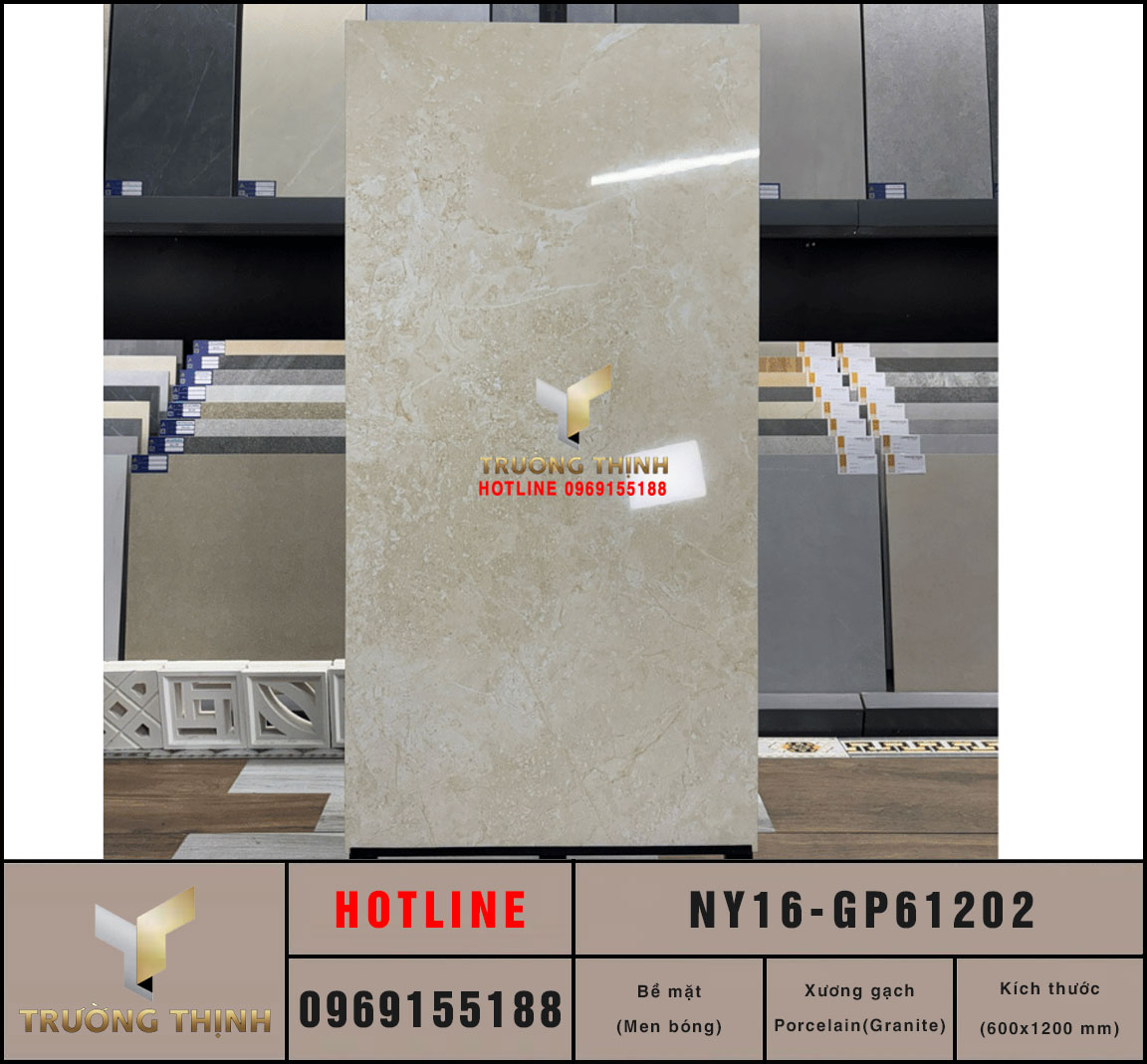 Gạch ốp lát giả đá màu be 600x1200 Viglacera NY16-GP61202: Đẳng cấp từ Bộ sưu tập United New York