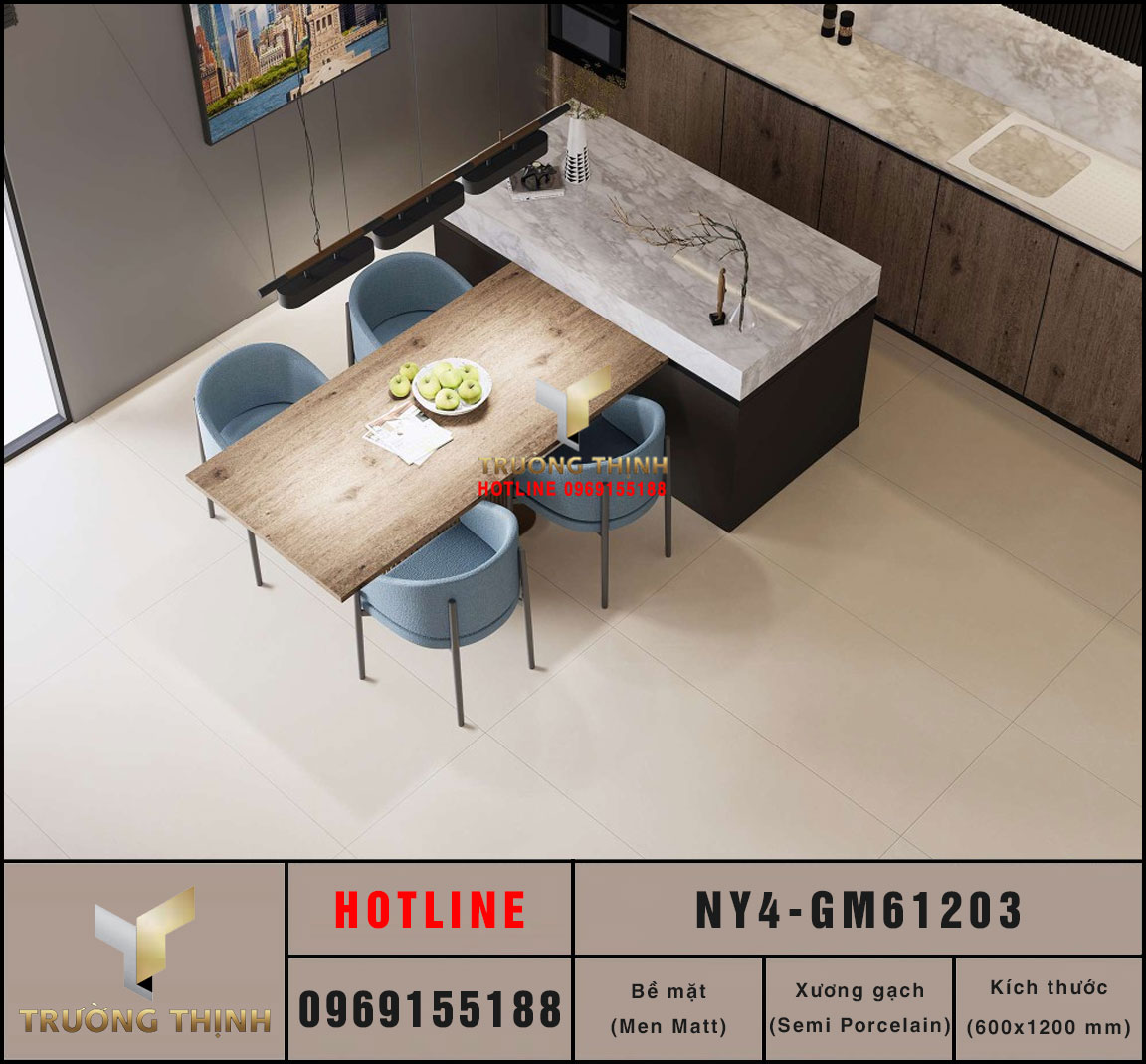 Gạch Viglacera NY4 GM61203 600x1200 – Men Matt, Porcelain Cao Cấp