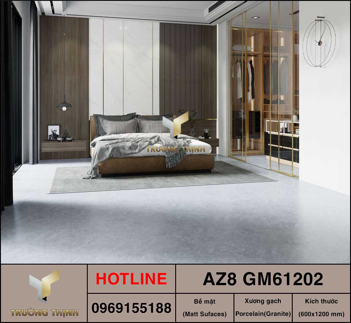 Gạch ốp lát men Matt Surfaces 600x1200 Viglacera AZ8-GM61202 - Sự lựa chọn hoàn hảo cho không gian hiện đại
