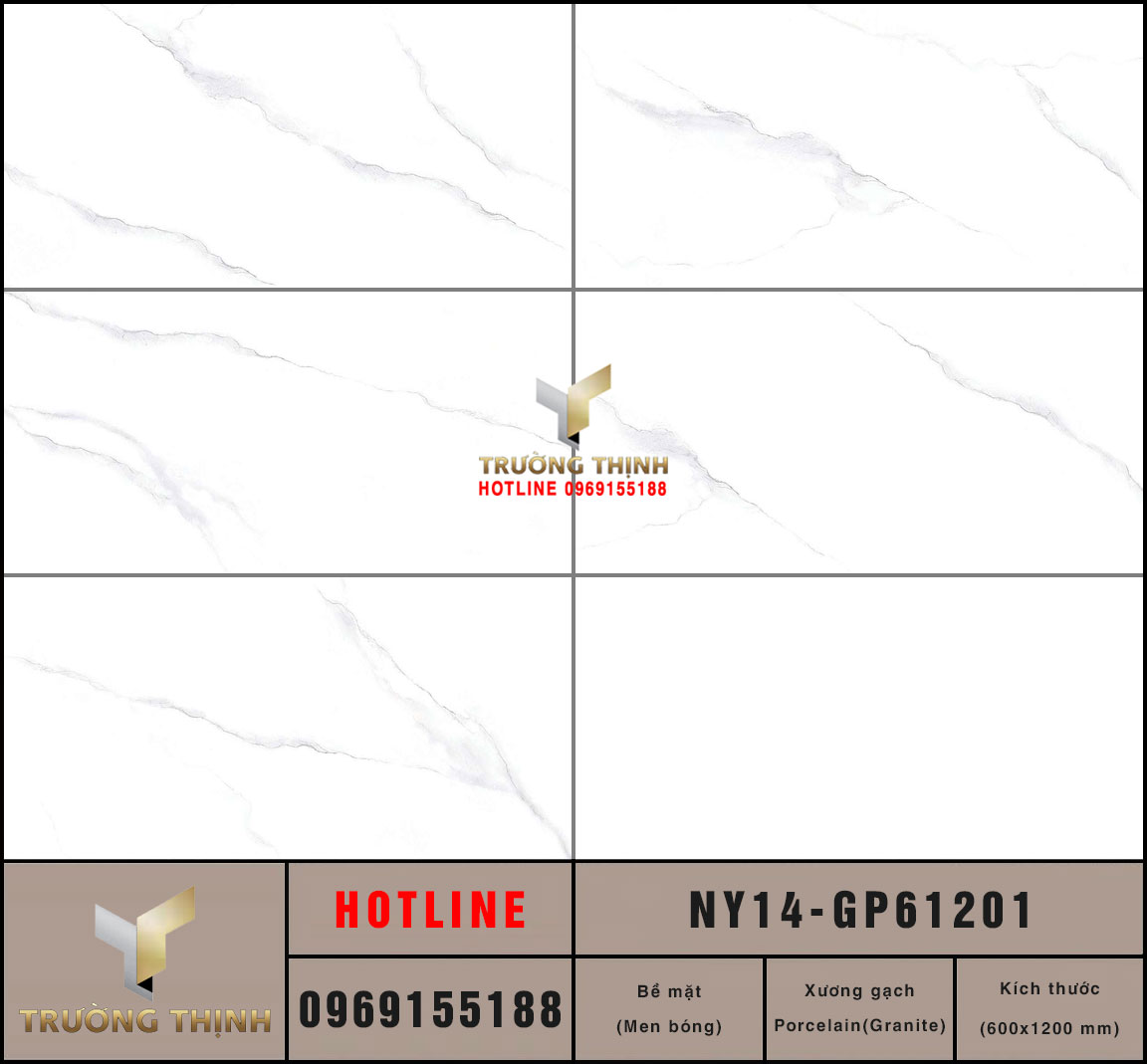 Gạch ốp lát trắng khói vân mây 600x1200 Viglacera NY14-GP61201: Đẳng cấp và Tinh tế