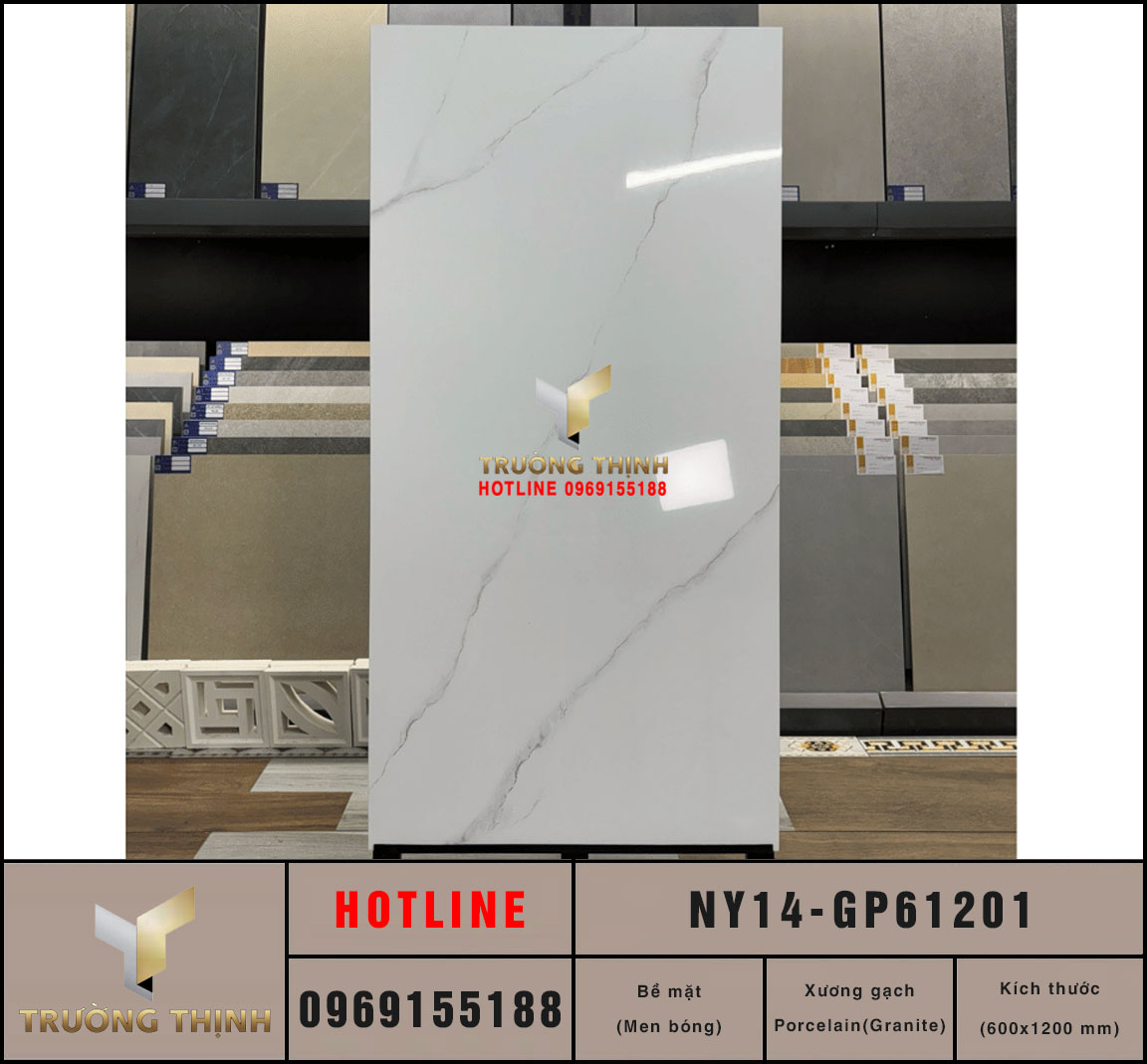 Gạch ốp lát trắng khói vân mây 600x1200 Viglacera NY14-GP61201: Đẳng cấp và Tinh tế