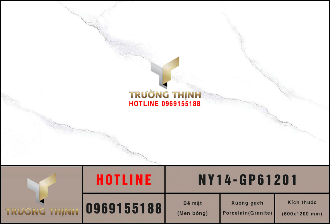 Gạch ốp lát trắng khói vân mây 600x1200 Viglacera NY14-GP61201: Đẳng cấp và Tinh tế
