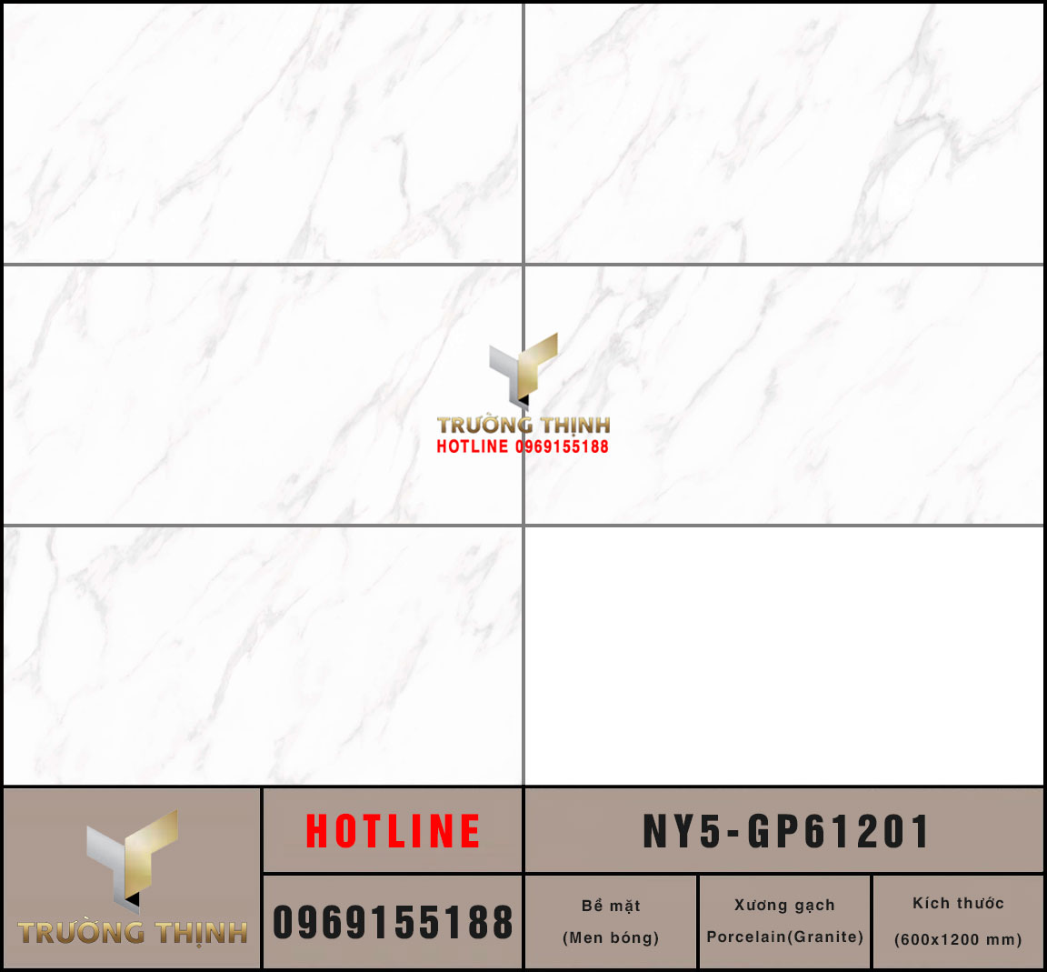 Gạch ốp trắng khói vân mây 600x1200 Viglacera NY5-GP61201: Đẳng cấp không gian hiện đại