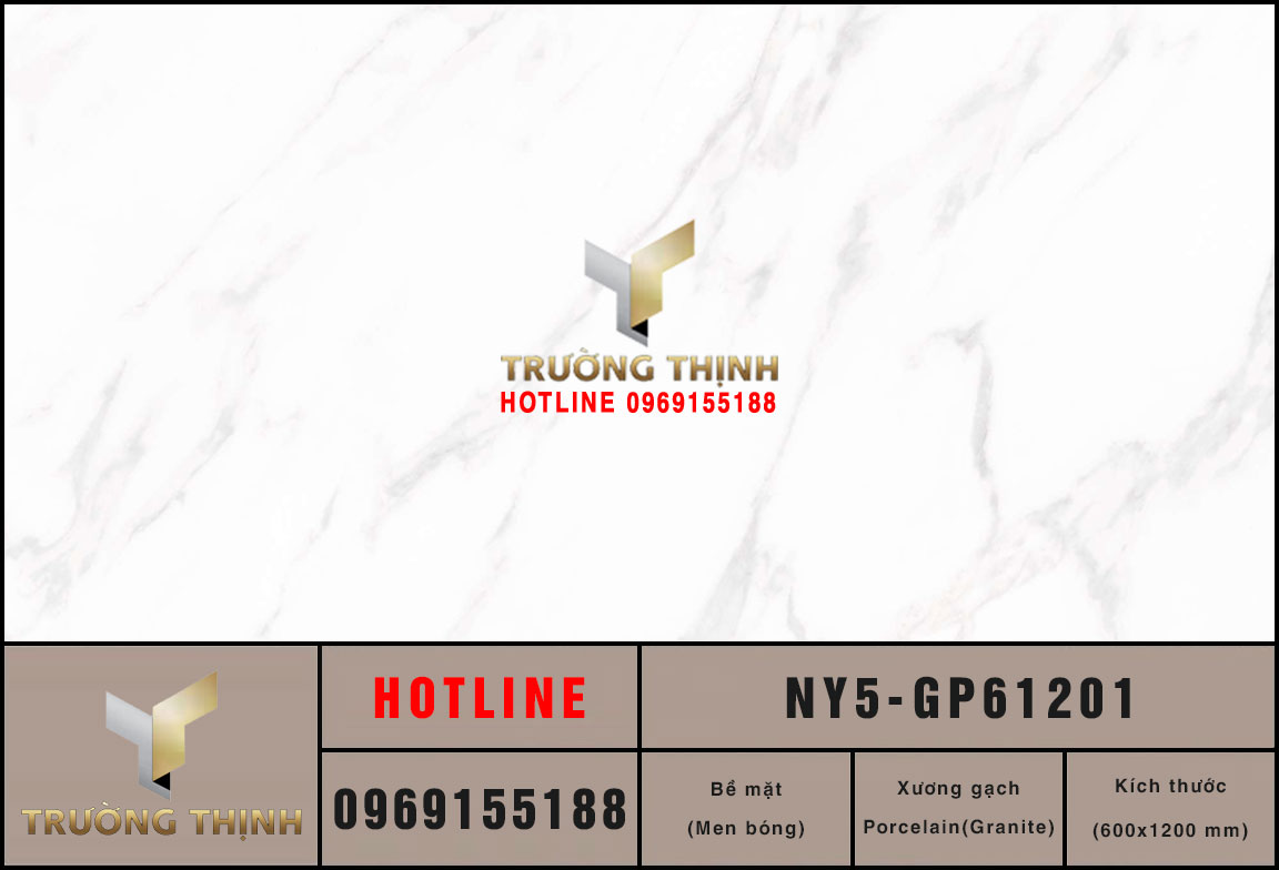 Gạch ốp trắng khói vân mây 600x1200 Viglacera NY5-GP61201: Đẳng cấp không gian hiện đại