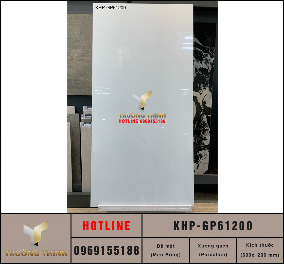 Gạch ốp lát trắng trơn 600x1200 Viglacera KHP-GP61200 giá rẻ