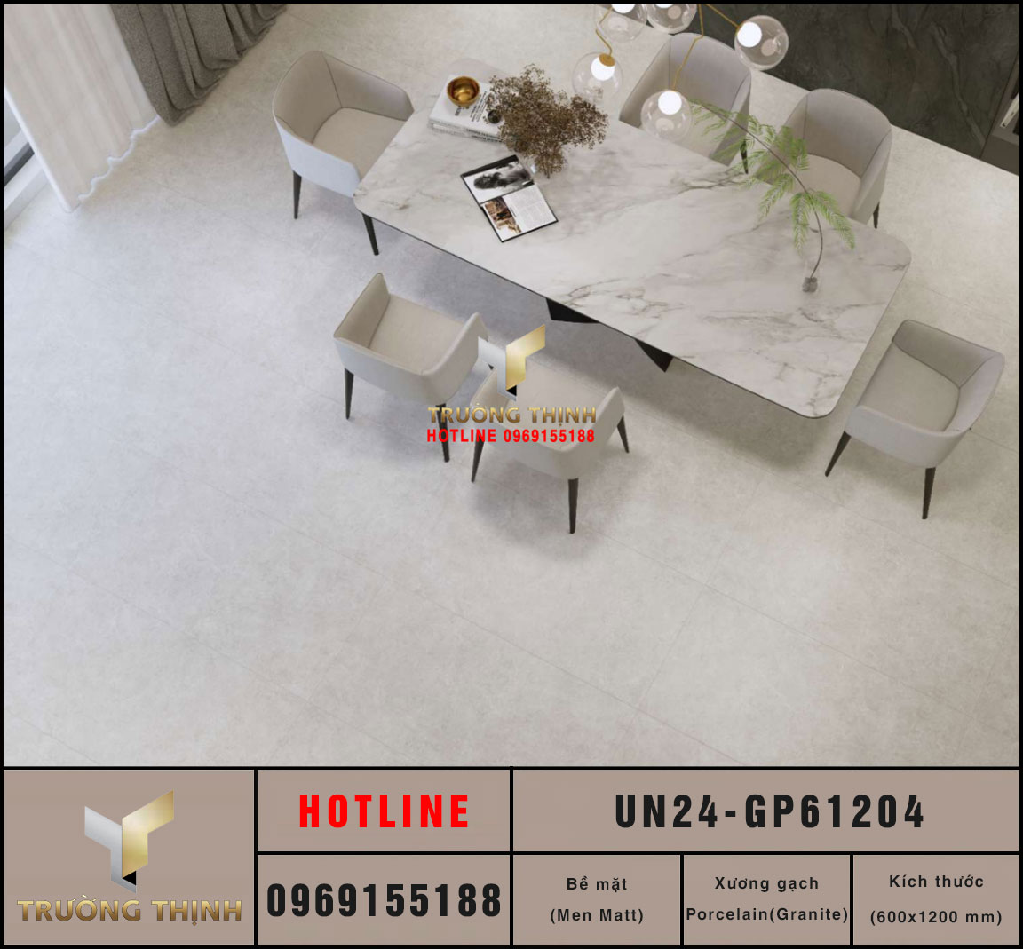Gạch ốp lát vân đá chống trơn 600x1200 Viglacera UN24-GM61204 Giá Tốt