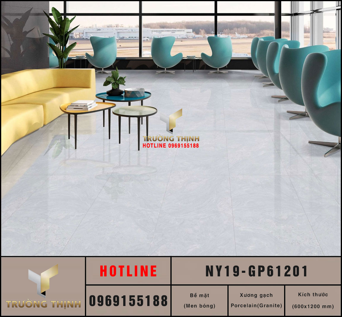 Gạch Viglacera NY19-GP61201 600x1200: Vẻ Đẹp Sang Trọng Màu Ghi Xanh