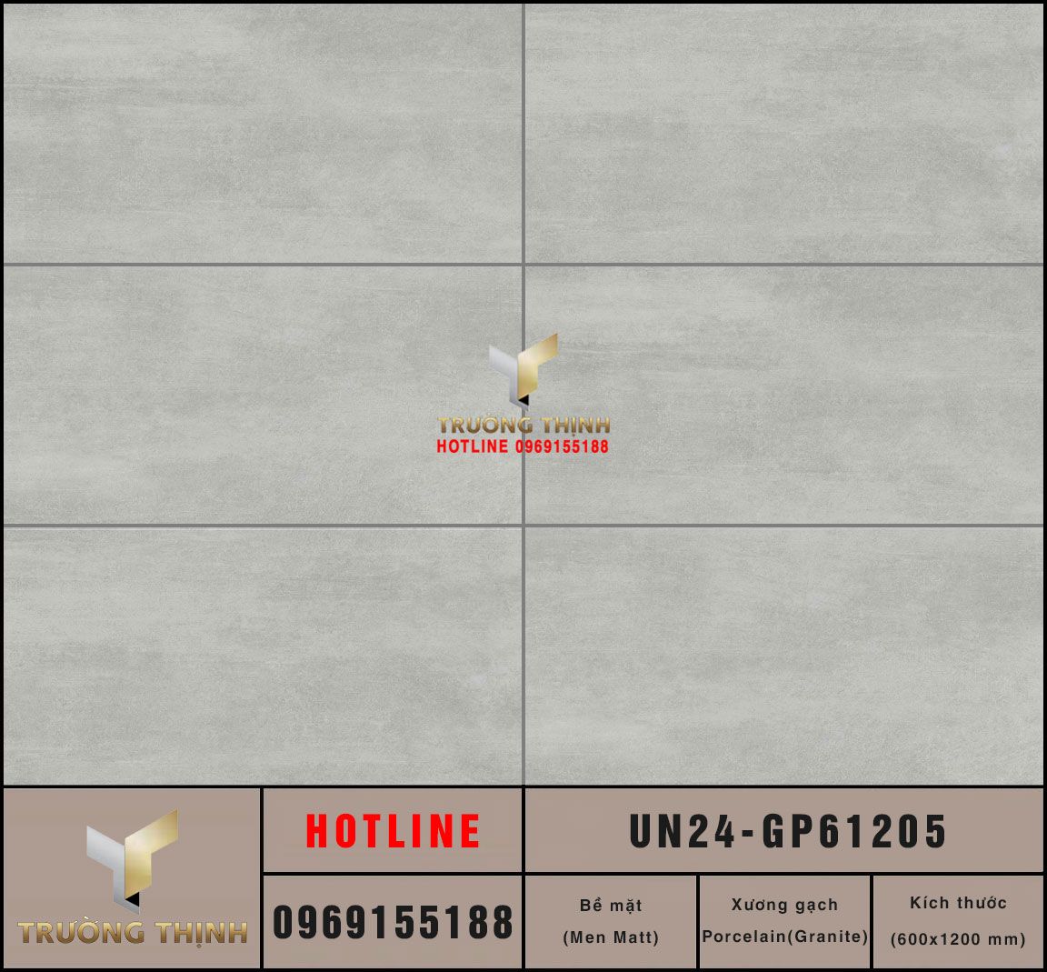 Gạch ốp lát vân xi măng màu ghi xám 600x1200 Viglacera UN24-GM61205: Đỉnh cao thiết kế hiện đại