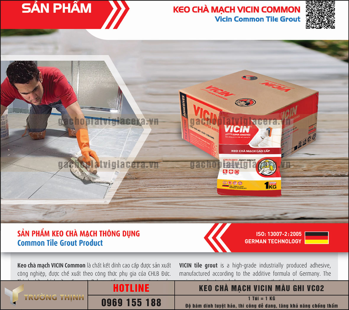 Keo chà mạch cao cấp Vicin màu ghi VC02: Giải pháp hoàn hảo cho mọi công trình